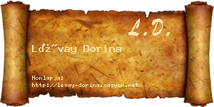 Lévay Dorina névjegykártya