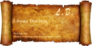 Lévay Dorina névjegykártya